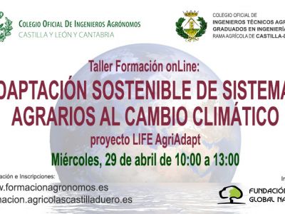 Taller de formación gratuito online: Adaptación sostenible de sistemas agrarios al cambio climático. Proyecto LIFE AgriAdapt.