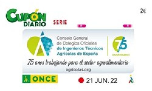 La ONCE emite un cupón en homenaje a los profesionales de la Ingeniería Técnica Agrícola que estará a la venta del 14 al 21 de junio